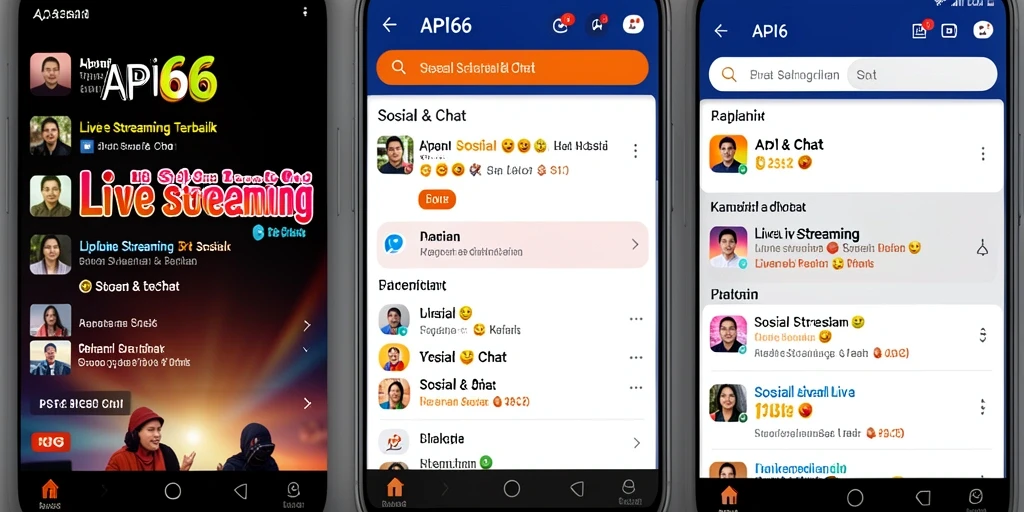 Tampilan antarmuka API66 yang menarik dan fungsi Live Streaming yang intuitif.