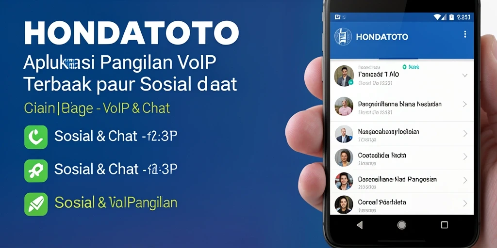 Tampilan antarmuka HONDATOTO yang mudah digunakan untuk VoIP Panggilan.