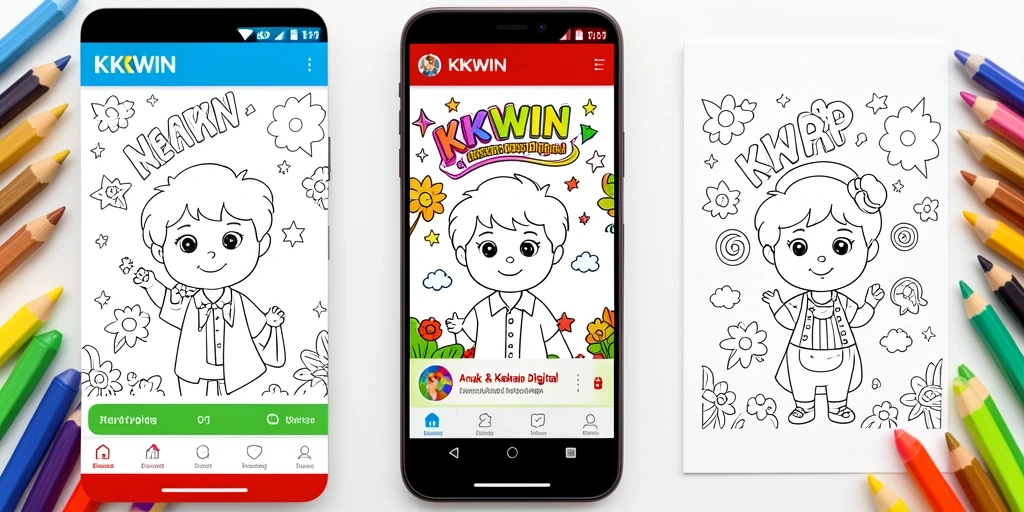 Tampilan antarmuka aplikasi KKWIN yang menarik untuk mewarnai.