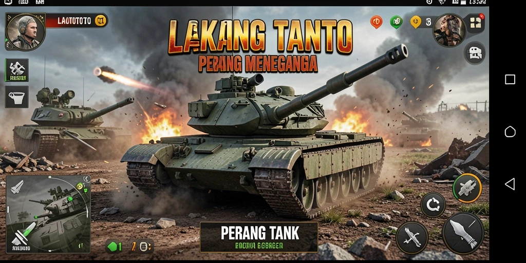 Tampilan antarmuka menarik dari game Perang Tank LAKUTOTO.