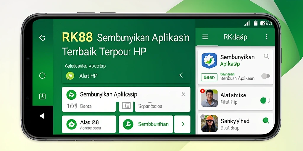 Antarmuka RK88 yang menampilkan fitur penyembunyian aplikasi secara sederhana.