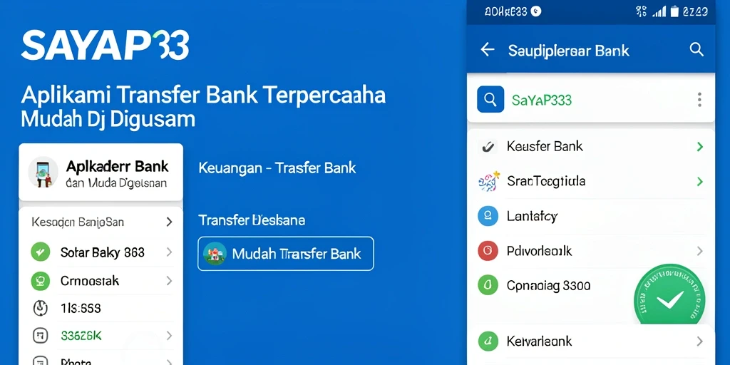 Tampilan antarmuka pengguna SAYAP33 saat melakukan transaksi transfer bank.