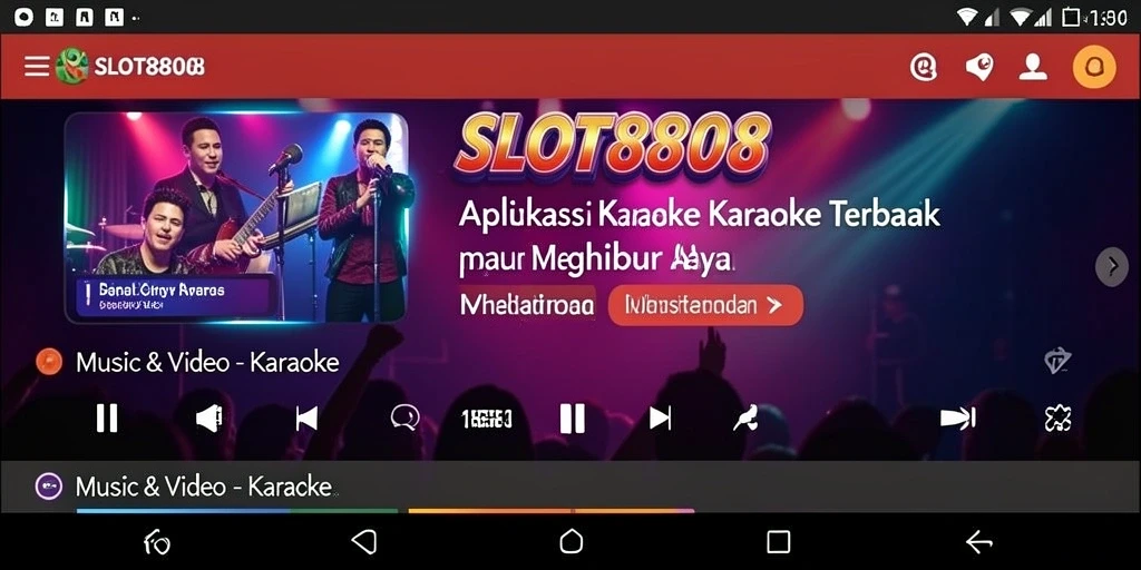 Tampilan antarmuka aplikasi Karaoke SLOT8808 yang menarik.