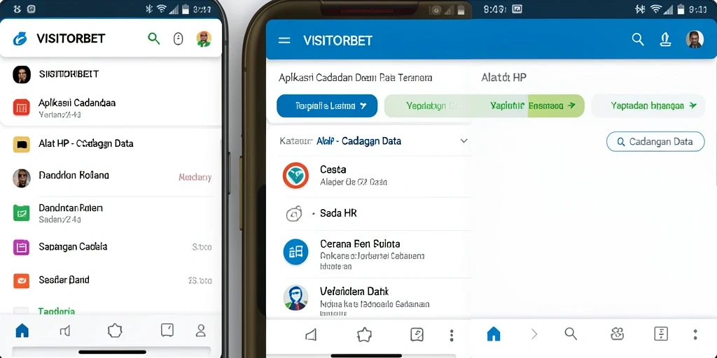 Tampilan antarmuka VISITORBET saat melakukan cadangan data.