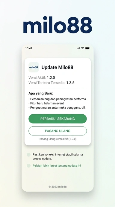 Riwayat Versi Aplikasi milo88 di Android